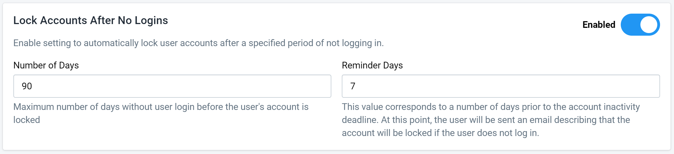 Figure 6: User Account Locking After Inactivity